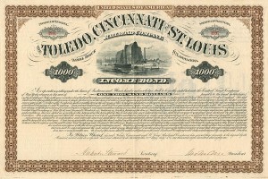 Toledo, Cincinnati and St. Louis Railroad Co. signed by Union General John M. Corse